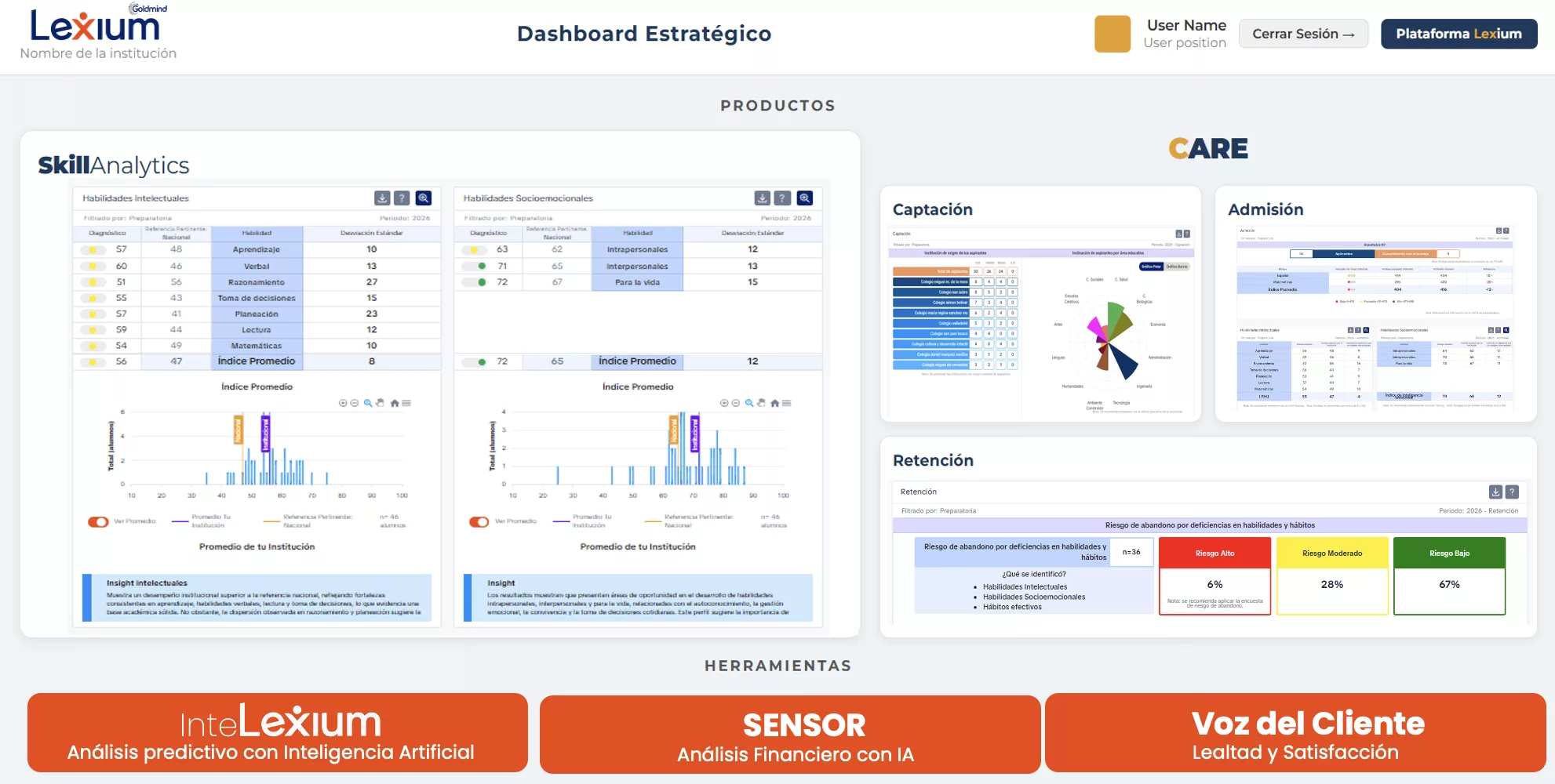 Dashboard Lexium Goldmind